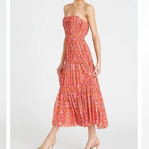 AMUR Mariana Strapless Dress NWT Size 2 Rosewood Paisley